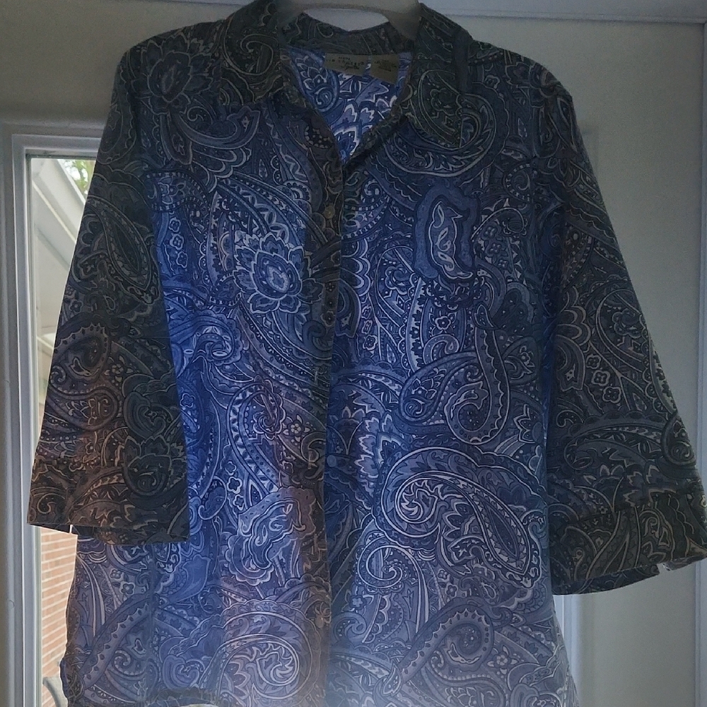 Women's Blue Paisley Shirt